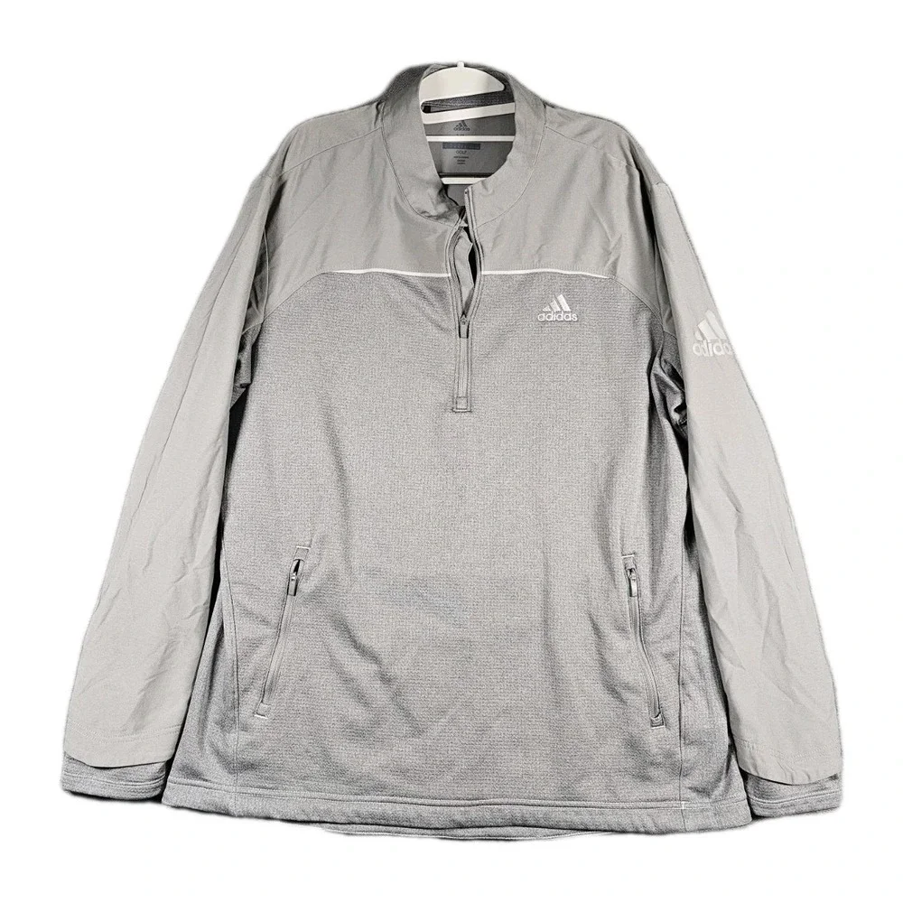 Adidas Golf Club 1/4 Zip Pullover Men's XL Gray Heather‎ Performance Long Sleeve